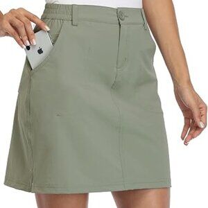 NEW Willit Womens Skorts Golf Casual Skort UPF 50+ Quick Dry Zip Pockets XL grn